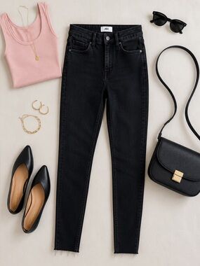 NEW JBD High-Rise Modern Skinny Jeans in Black Wash Size 26